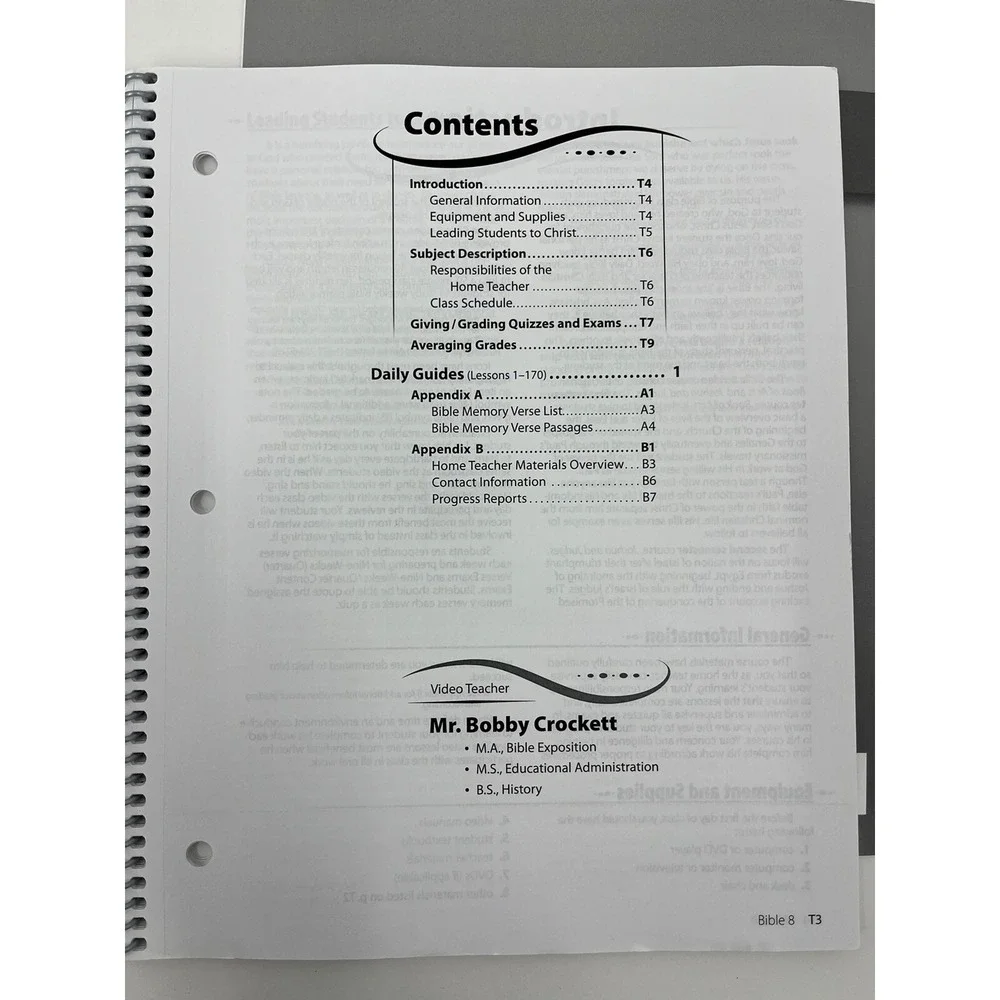Abeka Book of Judges and Joshua and Video Manual Teacher Test Key Grade 8